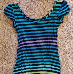 Striped scoop neck shirt